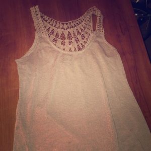 Light brown razor back tank top